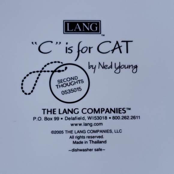"C" is for Cat Ned Young ceramic bowl pet food bowl - Picture 5 of 5
